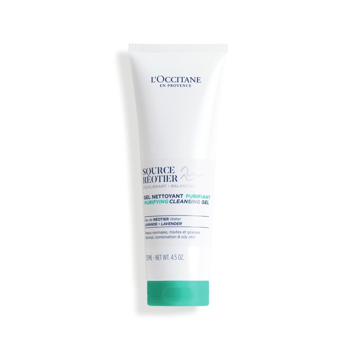 L&#39;OCCITANE Source Reotier Purifying Cleansing Gel: Help Purify &amp; Balance Skin, Maintain Hydration Barrier, Retain Moisture, 4.5 Oz