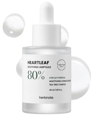 HERBNOTE Heartleaf Soothing Moisture Ampoule - Enriched with 80% Extracted Houttuynia Cordata, Teatree &amp; Pantenol - Effective for Sebum Control - Clinical Tested, 1.35 fl.oz