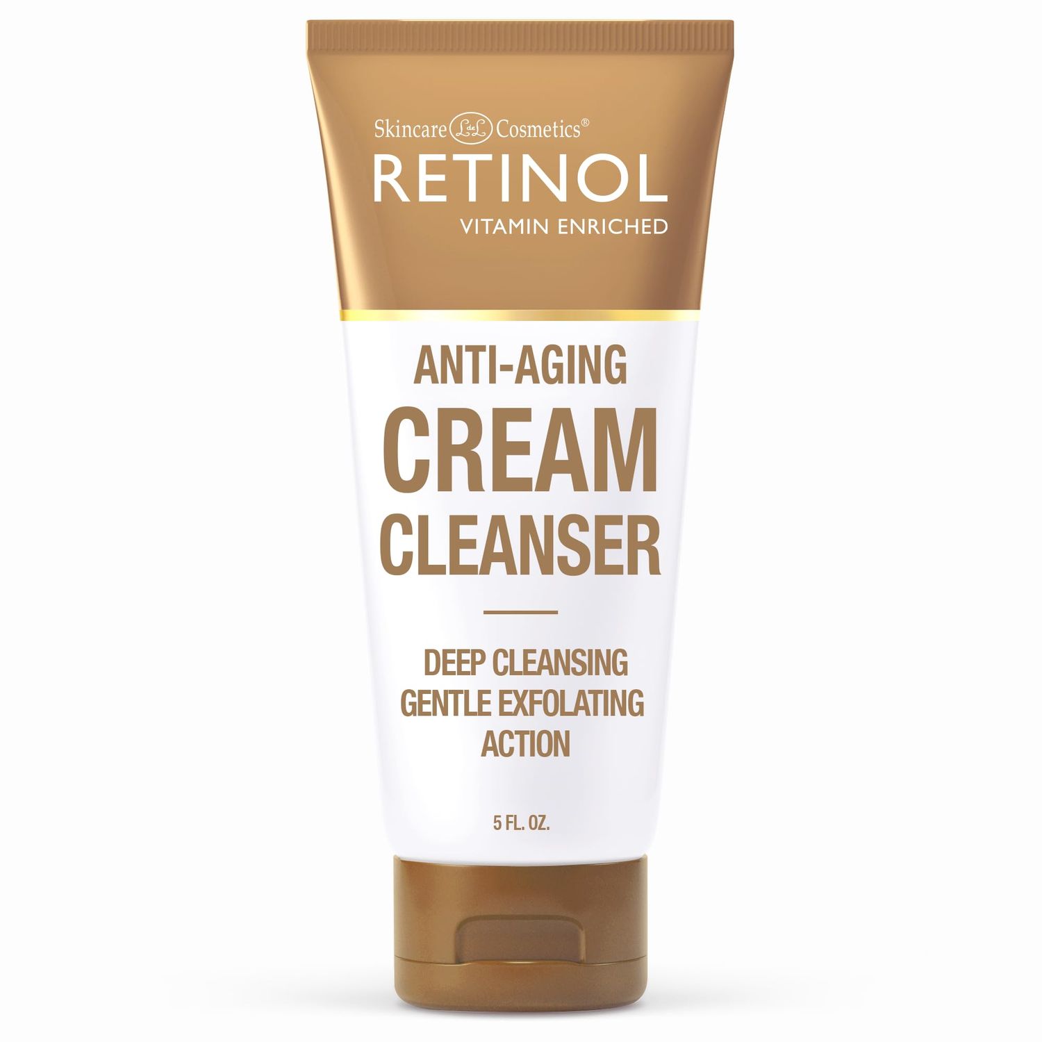 Retinol Cream Cleanser Anti-Aging - 5oz - Daily Deep Cleansing Facial Wash Improves Skin Texture, Moisturizes, And Exfoliates for Softer Face - Renewing Vitamin A Minimizes Wrinkles and Fine Lines