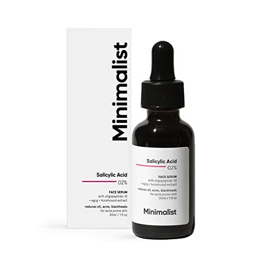 Minimalist 2% Salicylic Acid Serum For Acne, Blackhead &amp; Open Pores | Reduces Excess Oil &amp; Bumpy Texture | BHA Liquid Exfoliant for Acne Prone &amp; Oily Skin | For Women &amp; Men | 1 Fl Oz/30ml