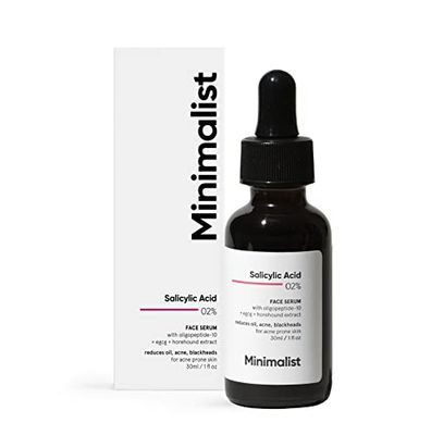 Minimalist 2% Salicylic Acid Serum For Acne, Blackhead &amp; Open Pores | Reduces Excess Oil &amp; Bumpy Texture | BHA Liquid Exfoliant for Acne Prone &amp; Oily Skin | For Women &amp; Men | 1 Fl Oz/30ml