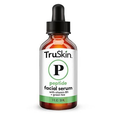 TruSkin Peptide Serum For Face - with Collagen Boosting Peptides, Amino Acids, Green Tea, Aloe and Vitamins B5 &amp; E, 1 fl oz