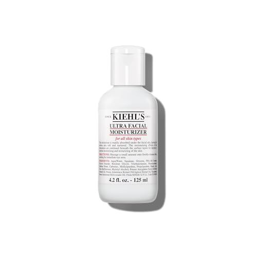 Kiehl&#39;s Ultra Facial Moisturizer, for Easy Daily Hydration, Infused with Squalane and Glycerin, Replenishes Moisture Barrier and Softens Skin, Suitable for All Skin Types, Fragrance-Free - 4.2 fl oz