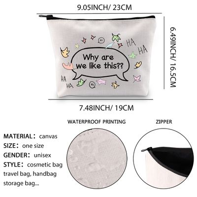 XYANFA Heartstoper Makeup Bag Lgbtq+ Gay Pride Heartstoper Leaves Hi Hi Fall In Love Cosmetic Bag (Why are we like this)