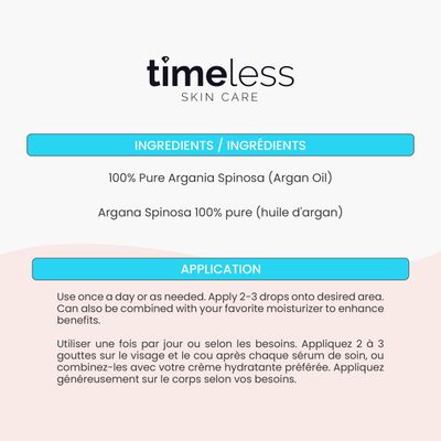 Timeless Skin Care Argan Oil 100% Pure - 8 oz - Heal and Repair Dry Skin, Hair &amp; Nails - Packed with Vitamin E - All Natural - Recommended for Dry to Normal Skin Types