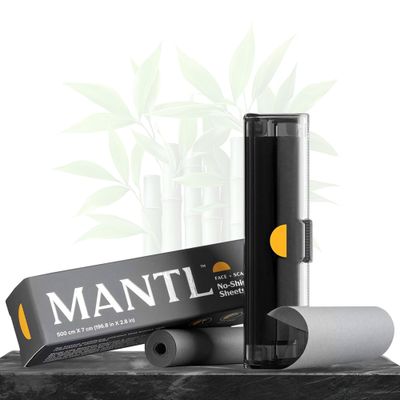 MANTL I Bamboo Charcoal No Shine Sheets I Oil Blotting Paper to Instantly Neutralize and Absorb Excess Shine on Face and Scalp I Refillable Compact Dispenser Face Care