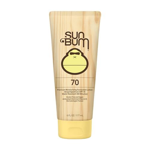 Sun Bum Original Moisturizing Sunscreen SPF 70 Lotion - Broad Spectrum UVA/UVB - Water Resistant &amp; Non-Greasy Protection, Paraben Free, Gluten Free - SPF 70 - 6 oz. Bottle - 1 Count