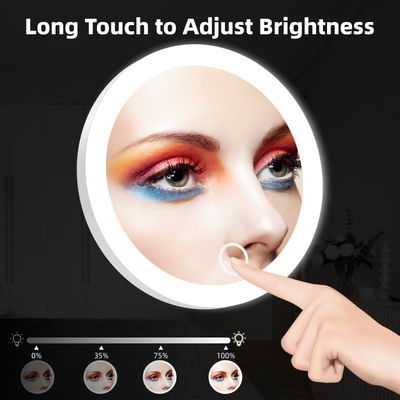 Travel Magnifying Mirror with Light 20X, 4inch Rechargeable Lighted Magnified Mirror with Suction Cups, Small Magnifying Mirror 20x High Magnification Compact Pocket Makeup Mirror with Scissors