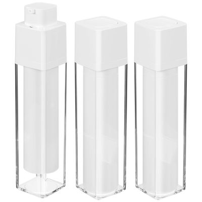 Holibanna Airless Pump Dispenser Foundation Bottle: 3pcs 50ml Skincare Moisturizer Empty Refillable Pumps Container 1.7oz Reusable Travel Dispenser Pumps Bottle