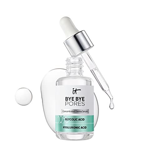 IT Cosmetics Bye Bye Pores 10% Glycolic Acid Face Serum - Visibly Minimizes Pores In 1 Week &amp; Gently Exfoliates to Help Refine Skins Texture - With Hyaluronic Acid for Hydration -1 Fl. Oz