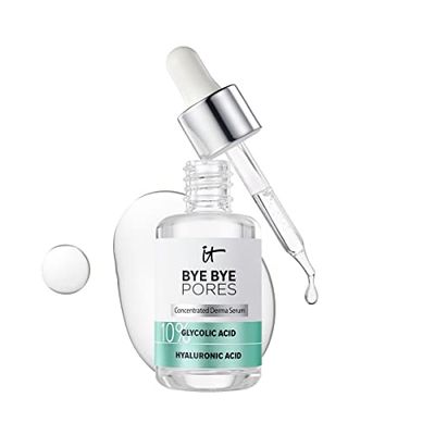 IT Cosmetics Bye Bye Pores 10% Glycolic Acid Face Serum - Visibly Minimizes Pores In 1 Week &amp; Gently Exfoliates to Help Refine Skins Texture - With Hyaluronic Acid for Hydration -1 Fl. Oz