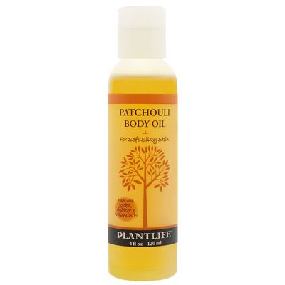 Plantlife Patchouli Body Oil - Moisturizing Natural Body Oil for All Skin Types - Nourishing Dry Skin and Making It Feel Soft and Silky for Women &amp; Men - Bath, Body &amp; Massage Oil - 4oz
