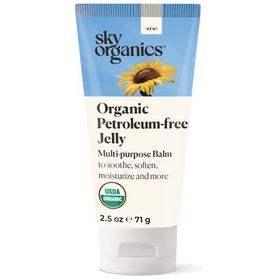 Sky Organics Organic Petroleum-free Jelly, Multi-Purpose Skin Care Balm with Organic Shea Butter, Coconut Oil, Olive Oil &amp; Vitamin E, Moisturizing Lip Balm &amp; Moisturizer for Dry Skin, 2.5 Oz