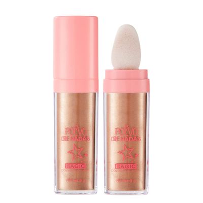 Jutqut Highlighter Patting Powder, Body Shimmer Highlighter Powder, Brightens Makeup Stick for Face Body Hair Cosmetic #03 Bronze