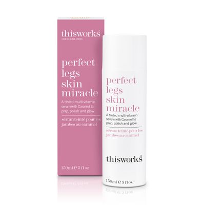 This Works Perfect Legs Skin Miracle | Tinted Serum for Radiant, Even-Toned Legs | Enriched with Vitamin C &amp; E for Nourishment | Hydrates, Smooths &amp; Enhances Natural Glow, 5 oz / 150ml