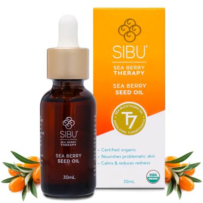Sibu Premium Himalayan Sea Buckthorn Seed Oil, USDA Organic (30ml) - Amazing for Sensitive Skin, Breakouts, &amp; Irritation