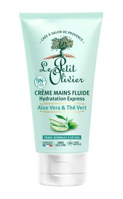 Le Petit Olivier Express Moisturizing Hand Cream - Aloe Vera And Green Tea - Express Moisturizing - No Greasy Or Sticky Feeling - Skin Is Soft And Silky - For Normal To Dry Skin - 2.5 Oz