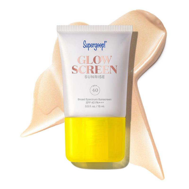 Supergoop! Glowscreen (SPF 40) - 0.5 fl oz - Glowy Primer + Broad Spectrum Sunscreen - Adds Instant Glow - Helps Filter Blue Light - Boosts Hydration with Hyaluronic Acid, Vitamin B5 &amp; Niacinamide