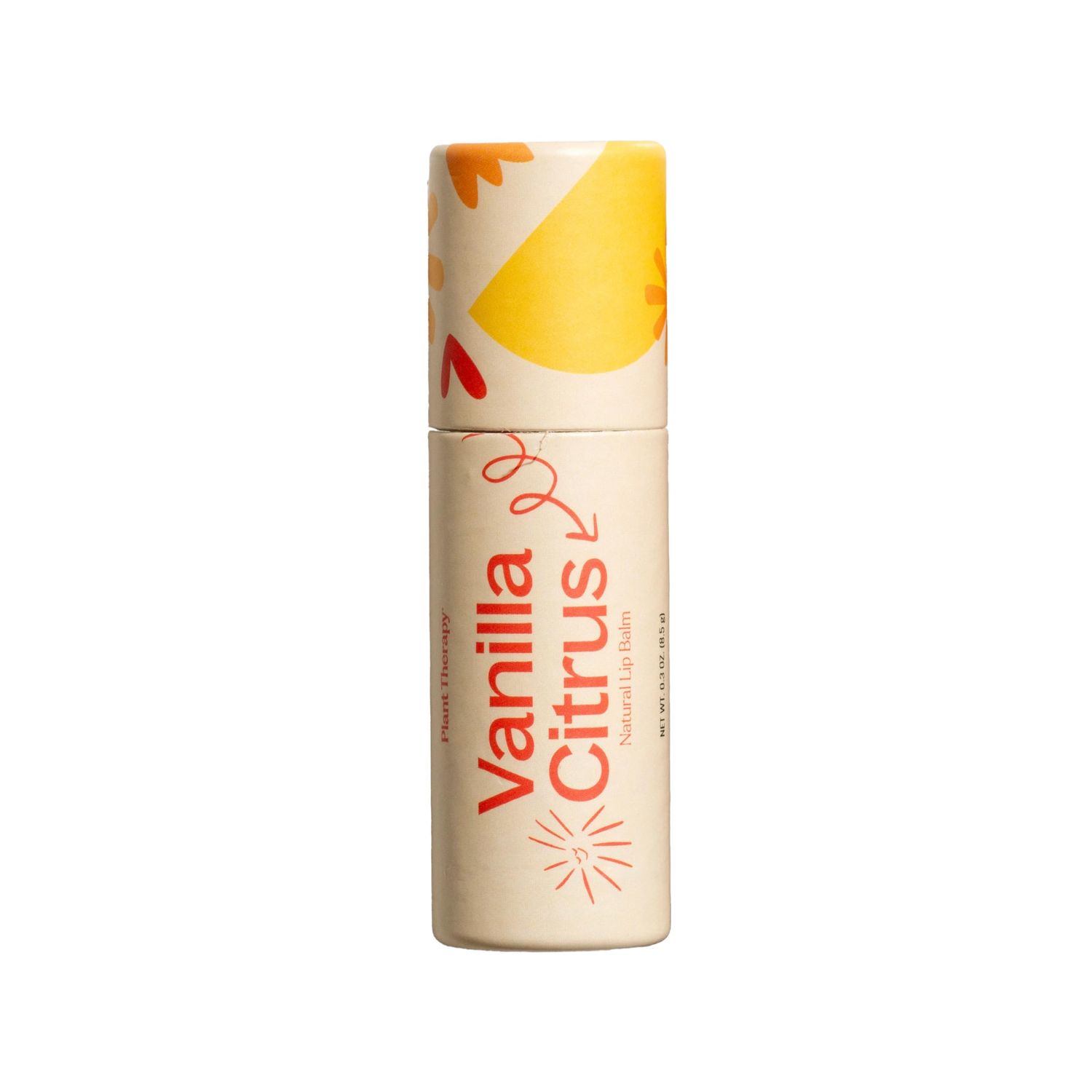 Plant Therapy Vanilla Citrus Natural Lip Balm 0.3 oz (8.5 g) Simple, Natural Ingredients &amp; Packaged in Eco-Friendly Recyclable Cardboard