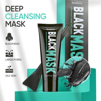 SUNATORIA Blackhead Remover Mask - Activated Charcoal Peel Off Face Mask - for All Skin Types - Deep Pore Cleaner Nose Blackhead Remover Pore Release - Black Head Remover for Face