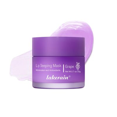 Lip Sleeping Mask,Night Lip Mask With Vitamin C,Lip Mask Overnight,Improves Dryness, Antioxidants,Nourishes and Hydrates,Brighten Lip Colour (04grape flavour)