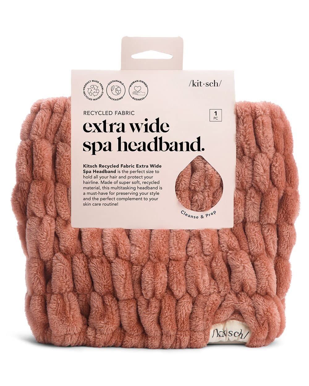 Kitsch Spa Extra Wide Facial Headband - Multipurpose Skincare Spa Headband for Washing Face - Makeup Headband &amp; Skincare Headband for Women - Hair Band Ideal for Face Wash (DustyRose)