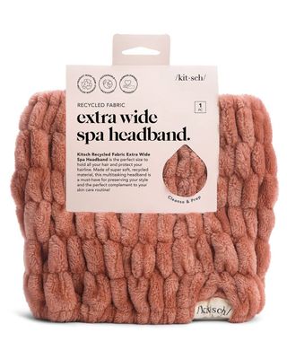 Kitsch Spa Extra Wide Facial Headband - Multipurpose Skincare Spa Headband for Washing Face - Makeup Headband &amp; Skincare Headband for Women - Hair Band Ideal for Face Wash (DustyRose)