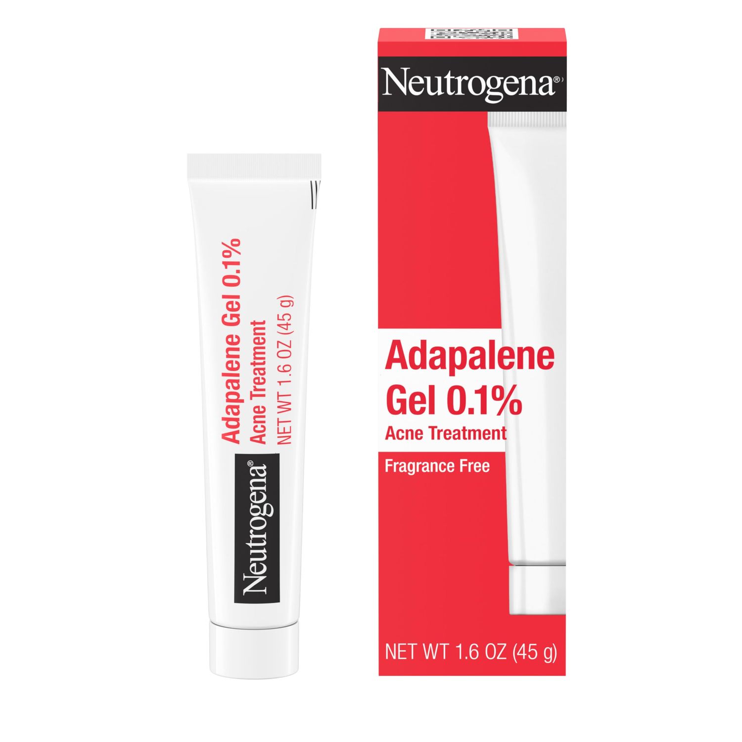 Neutrogena Adapalene Gel Acne Treatment, 0.1% Adapalene Acne Medication for Pimples &amp; Blemishes, Once Daily Topical Retinoid Gel to Help Fight Breakouts, Oil- &amp; Fragrance-Free, 1.6 oz