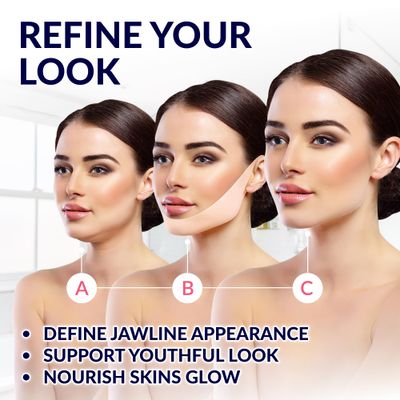 Stylia Double Chin Mask - V Line Chin Strap - Lifting Collagen Face Mask with Hyaluronic Acid &amp; Aloe Vera - Face Lift Tape Jawline Shaper - Self Care Gifts for Women - Face Masks Skincare - 7PC