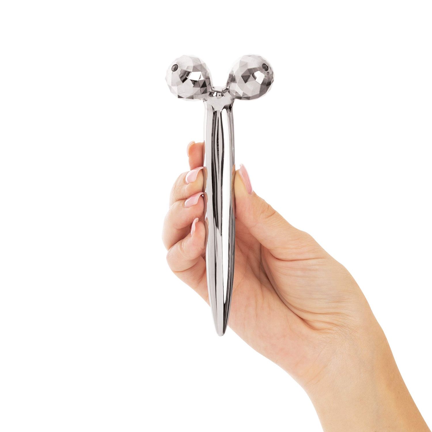 Plum Beauty Contouring Face Roller - Skin Care Face Massager Tightens &amp; Tones Skin Appearance, Improves Complexion, and Reduces Aging &amp; Wrinkles, Silver