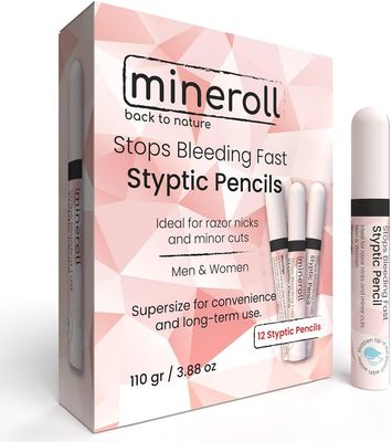 Styptic Pencils Shave Accessories (12 Pencils) Stops Bleeding Fast for Shaving Nicks, Razor Cuts for Men &amp; Women - Sanitary and Great for Barbers or Personal (1)