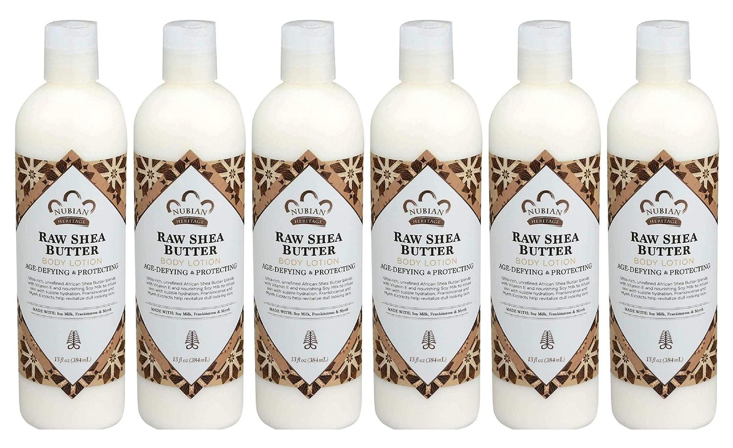 Nubian Heritage Body Lotion Raw Shea Butter 13 Ounce (384ml) (Pack of 6)
