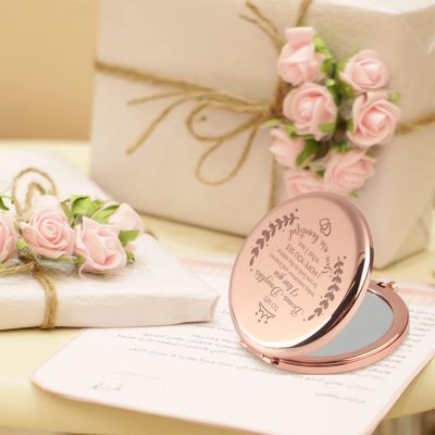 Soulpetals Bonus Daughter Gifts from Mom, Birthday Gifts for Bonus Daughter Adult, Gifts for Step Daughter Wedding Gift from Mom Bonus Daughter Makeup Compact Mirror for Christmas