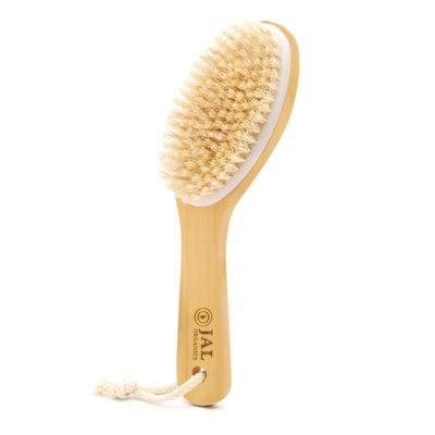 Jal Organics Dry Brushing Body Brush - Dry Exfoliating Brush for Cellulite, Body Scrubber for Improving Lymphatic Drainage, Exfoliating Skin, Sustainable Natural Wood Body Scrub Brush