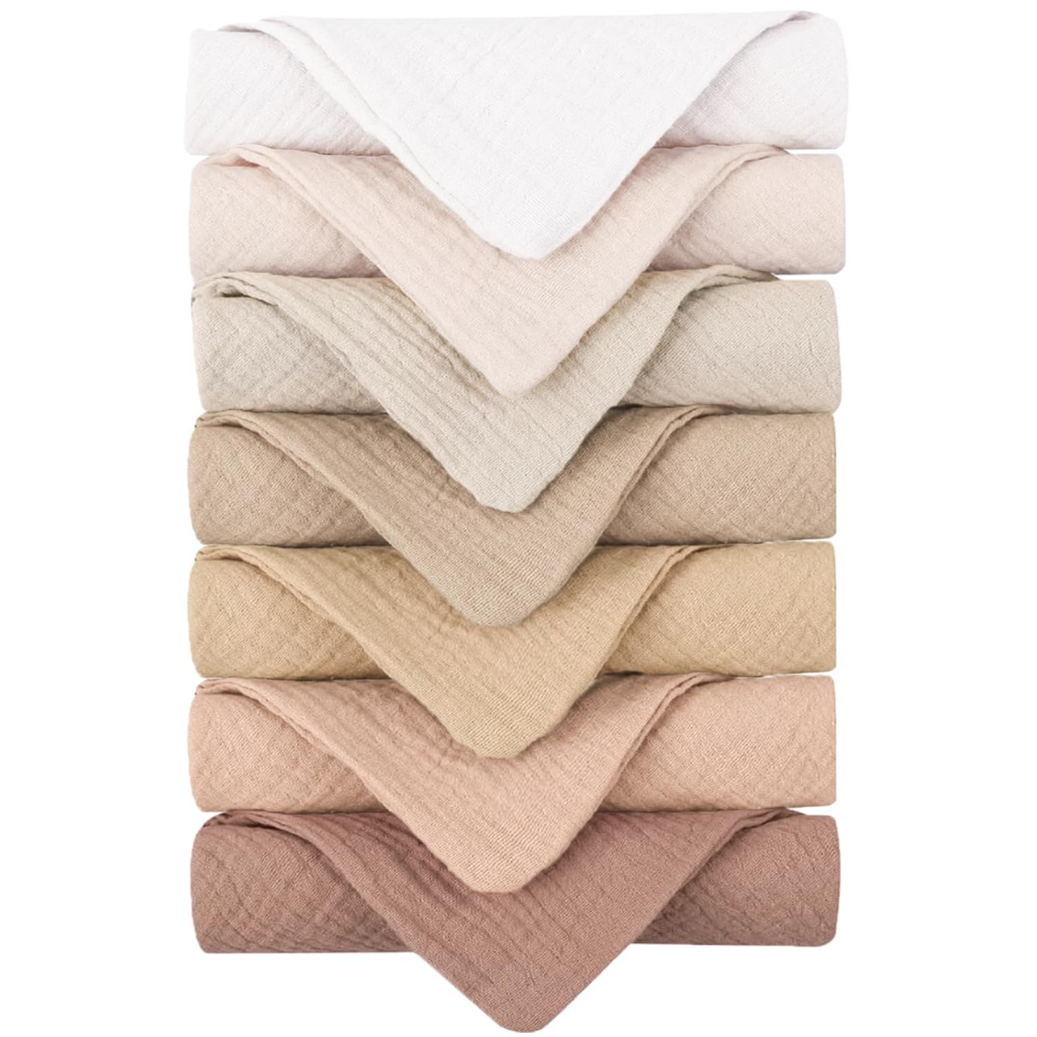 Konssy 7-Pack Soft Cotton Face Cloths, Reusable Absorbent Washcloths for Sensitive Skin, Facial Makeup Remover Towels for Women (11 x 11 Inch)