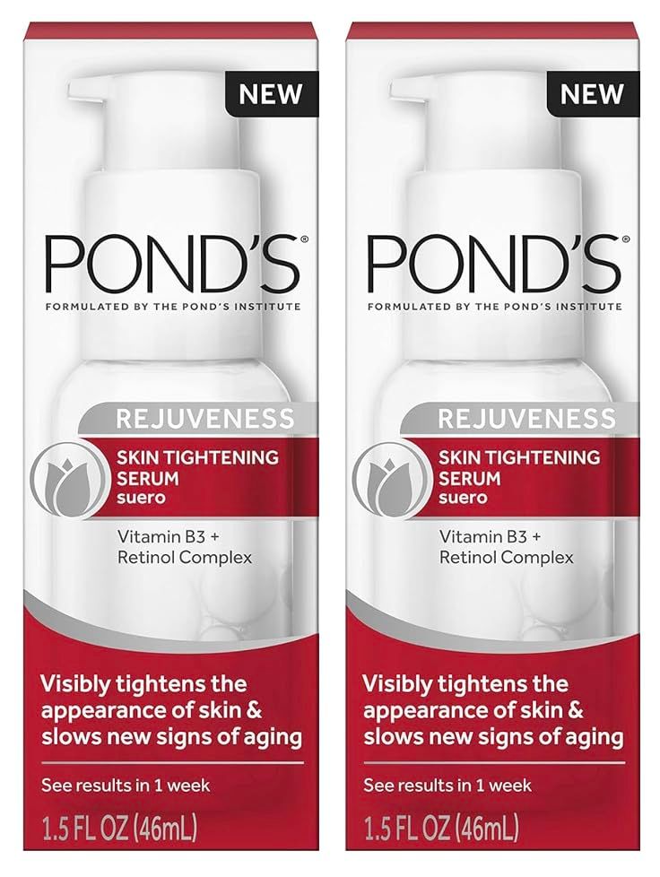 Pond&#39;s Skin Tightening Serum Visibly Tightens The Appearance Of Skin &amp; Helps Slow New Signs of Aging Rejuveness Face Serum 1.5 Oz - 2 PACK