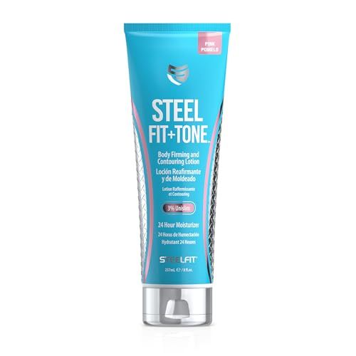 SteelFit Steel Fit + Tone | Skin Tightening Cream for Body | 30-45 Days of Supply | 24-Hour Skin Firming Body Lotion, Belly Firming and Tightening Cream | Pink Pomelo