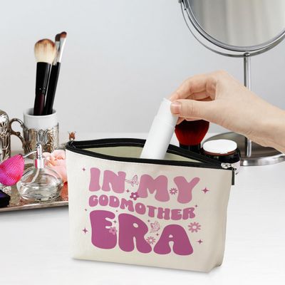 jeilink Godmother Gift Cosmetic Bag Gifts for Godmother Travel Makeup Bag God Mother Gifts for Women Organizer Bag Mom Gifts Mother Gifts Best Gifts for Mom Mama Mother Female Mothers Day Birthday
