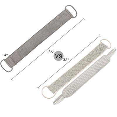 Loofah Back Scrubber for Shower for Men/Women, Natural Soft Flax Back Scrub Washer, Extra Long Back Exfoliator Cleaner for Shower Acne, Dual-Sided Bath Exfoliating Scrubber, Deep Clean&amp;Invigorate Skin