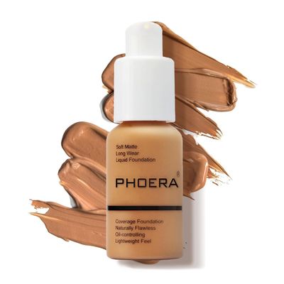 PHOERA Foundation Makeup, Flawless Soft Matte Oil Control Liquid Foundation, Full Coverage Mattle Oil-Control Concealer for Older Women, Great Choice For Gift (#106 Warm Sun)