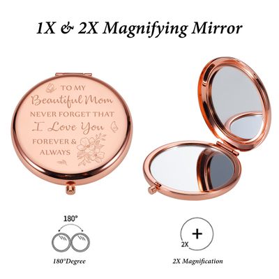 XPENMULBOJA Gift for Mom Valentine Day for Mom Sentimental Gift for Mom for Mother Birthday Gift for Mom Christmas Compact Mirror for Mom from Daughter Son Mom Christmas
