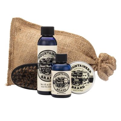 Mountaineer Brand Beard Grooming Kit for Men | Beard Oil, Conditioning Balm, Wash, Brush | Mustache Growth Essentials | WV Citrus &amp; Spice Scented