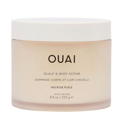 OUAI Scalp &amp; Body Scrub, Melrose Place - Exfoliating Body Scrub with Sugar &amp; Coconut Oil Blend for Smooth, Moisturized Skin - Gentle Scalp Scrub for Removing Product Build Up (8.8 Oz)