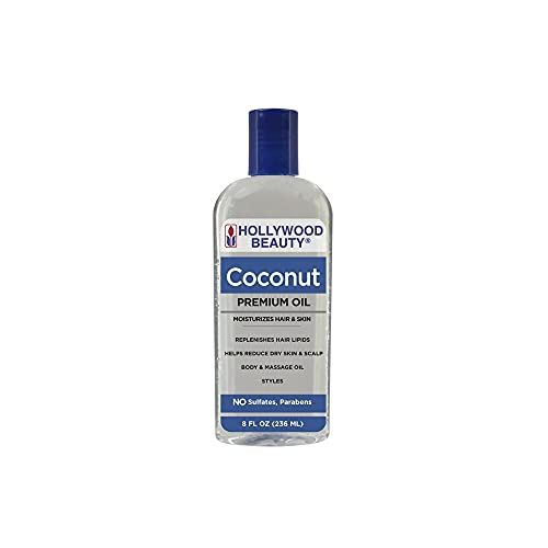 Hollywood Beauty Coconut Oil Moisturizes Hair &amp; Skin 8 Oz,Pack of 2