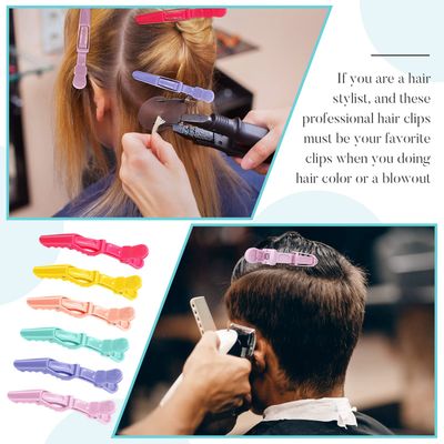 Jexine 50 Pcs Alligator Hair Clips Wide Teeth Double Hinged Professional Salon Hair Clips for Styling Sectioning Coloring Crocodile Clips Skin Care Clips for Women Girls Hair Styling Accessories