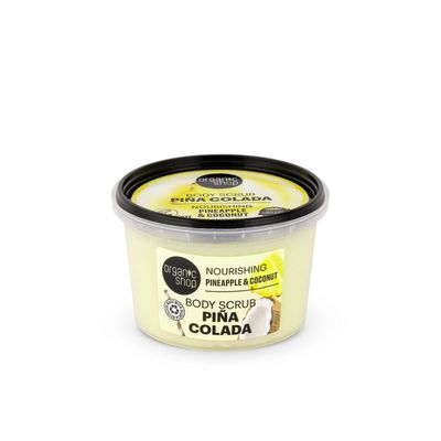 Organic Shop Coconut &amp; Pineapple, Nourishing &amp; Exfoliating Body Scrub, 100% Vegan &amp; Organic, Daily Exfoliant, Detox &amp; Moisturizer, Body, Face, Hand &amp; Foot, Intensive Care &amp; Skin Toning. 250ml.