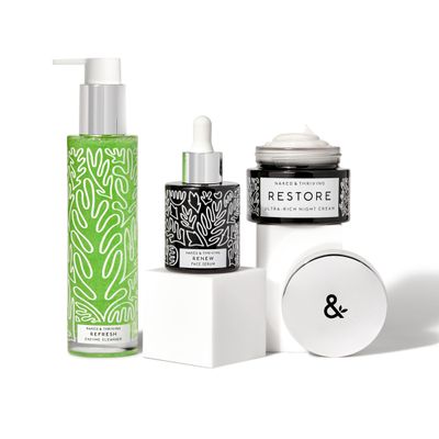 Naked &amp; Thriving The Advanced Renewal Routine | Restore Ultra-Rich Night Cream (50g) + Refresh Gentle Enzyme Cleanser (120ml) + Renew Resurfacing Night Serum (30ml) (Set of 3)