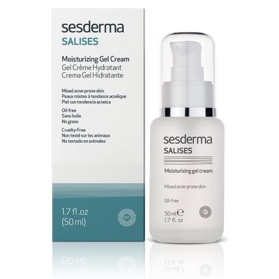 Sesderma SALISES Moisturizing Gel Cream | Acne Treatment | Oily Skin | Acne prone Skin types, 1.7 Fl Oz