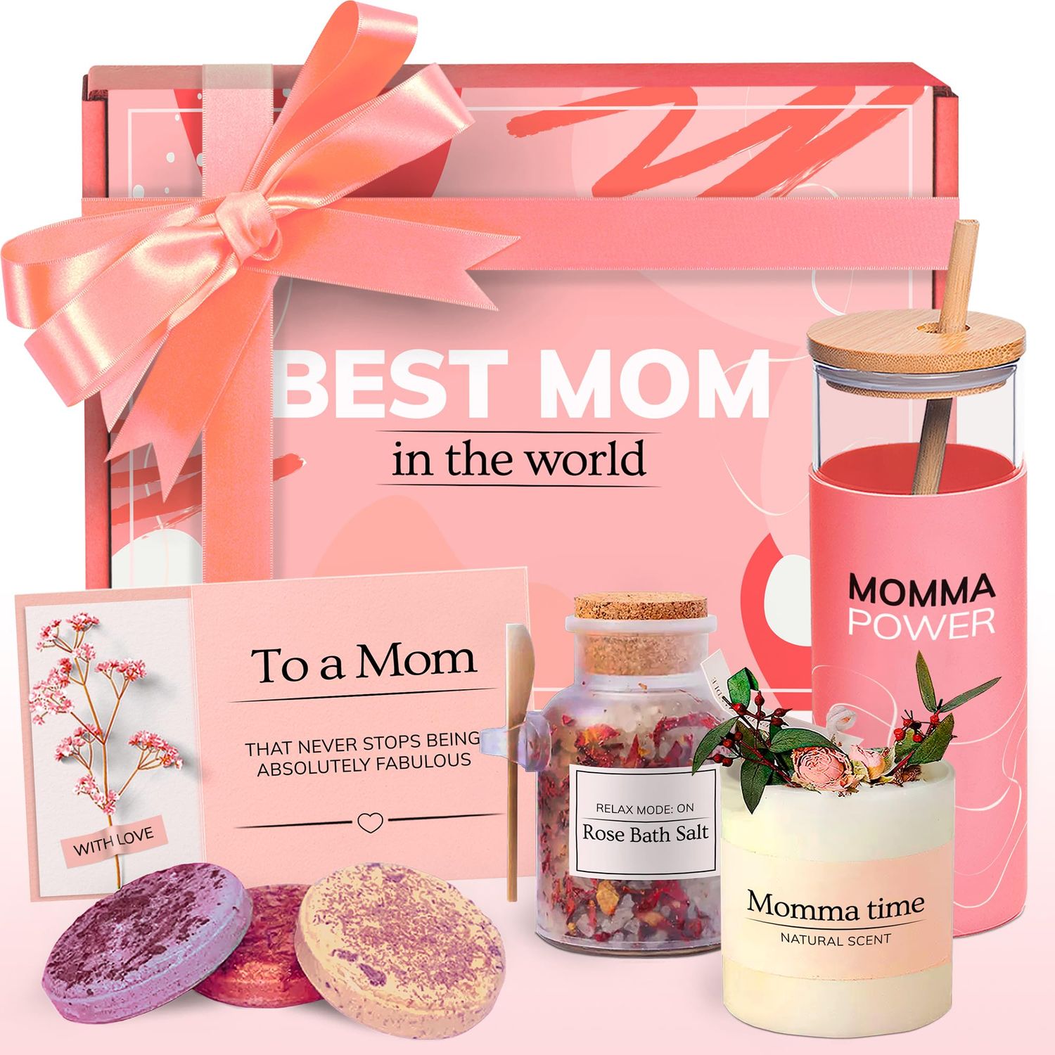 Luxvine Best Mom in the World Christmas Gift Set - Gift for Any Occasion - Gifts for Mom from Daughter Relaxing Gifts for Women Set - Mom Birthday Gifts Box - Gift Box for Mother&#39;s Day