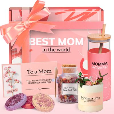 Luxvine Best Mom in the World Christmas Gift Set - Gift for Any Occasion - Gifts for Mom from Daughter Relaxing Gifts for Women Set - Mom Birthday Gifts Box - Gift Box for Mother&#39;s Day